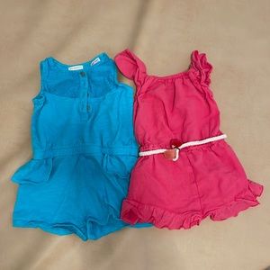 2 Zara Baby rompers in size 6-9 mos